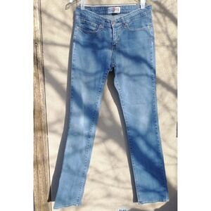 Signature Levi Strauss & Co. Womens Mid Rise Straight Jeans Medium Wash 10 Long